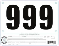 Stock Competitor Bib Numbers
